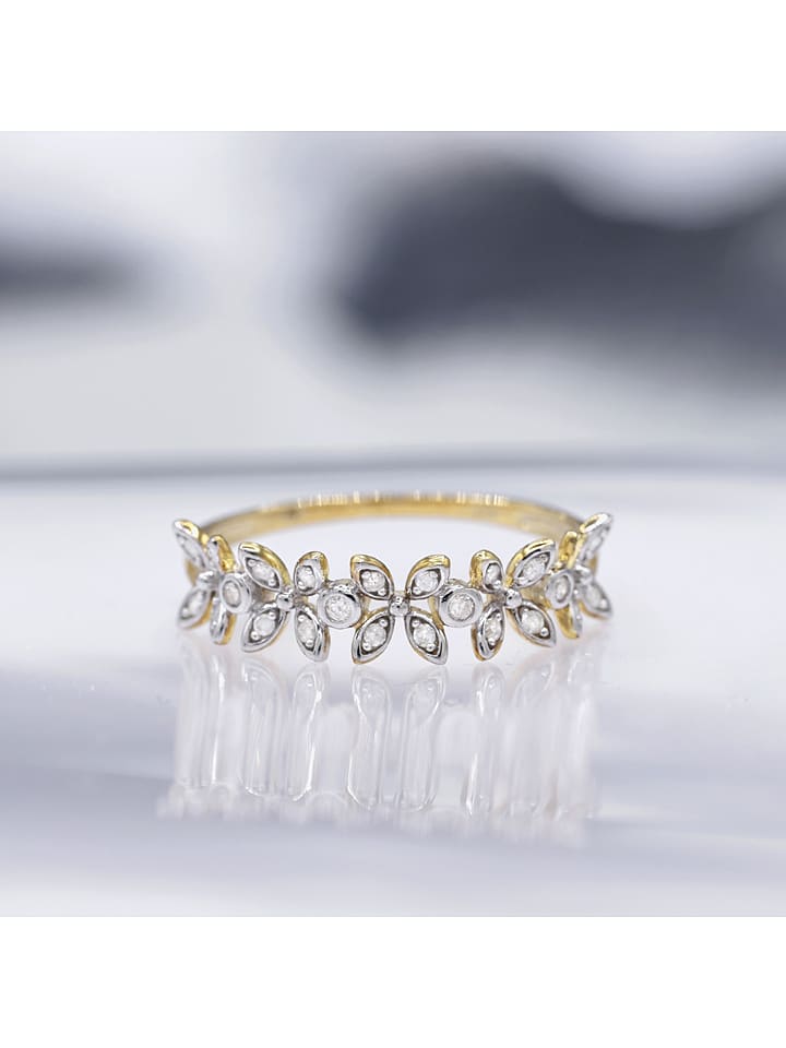 CARATELLI Złoty pierścionek "Quezon" z diamentami rozmiar: 56