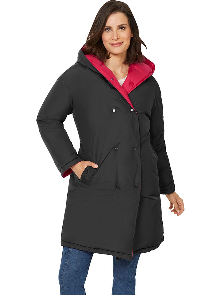 Heine Dwustronna kurtka puchowa w kolorze czarno-czerwonym rozmiar: 40