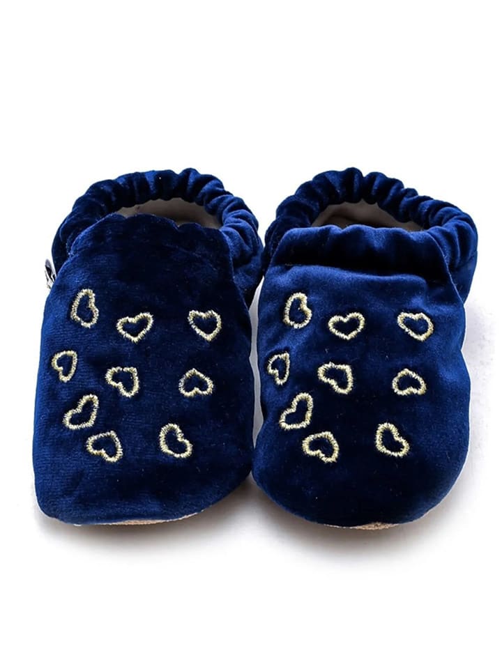 First Step Aksamitne kapcie w kolorze granatowym rozmiar: 24