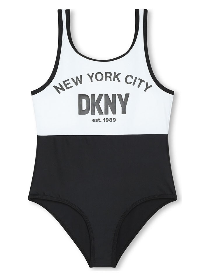 DKNY Strój kąpielowy w kolorze czarno-białym rozmiar: 140