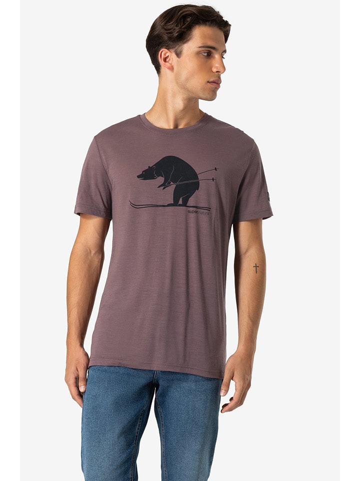 super.natural Koszulka "Skiing Bear" w kolorze szaroróżowym rozmiar: XXL