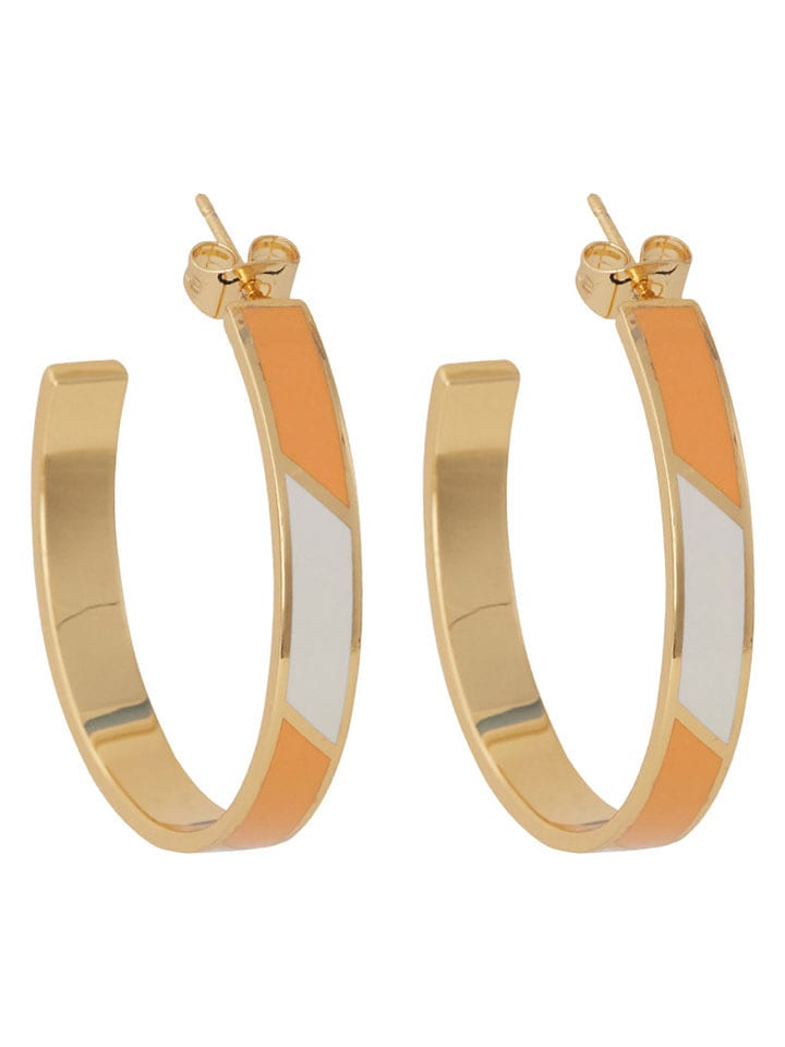 Design Letters Pozłacane kolczyki-kreole "Striped Candy" rozmiar: onesize