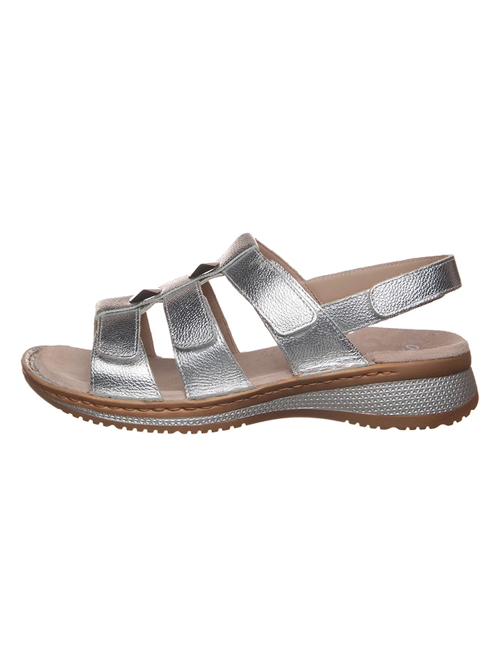 Ara Shoes Skórzane sandały w kolorze srebrnym rozmiar: 36