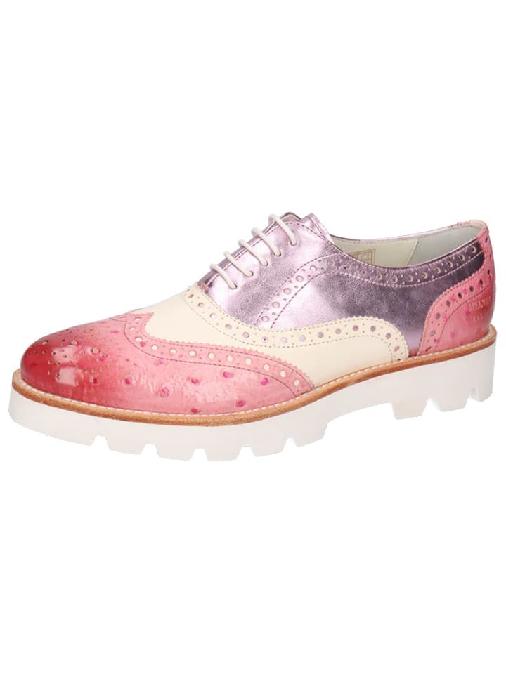 MELVIN & HAMILTON Skórzane trzewiki "Molly 2" w kolorze fioletowo-jasnoróżowo-beżowym rozmiar: 37