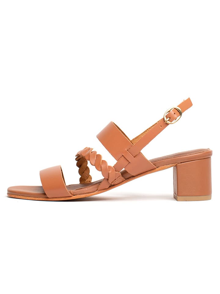 Les BAGATELLES Skórzane sandały "Dezba" w kolorze karmelowym rozmiar: 38