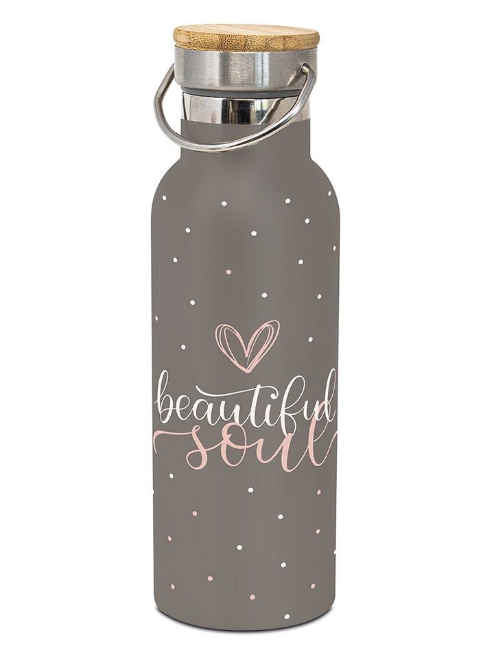 Design@Home Butelka termiczna "Beautiful Soul" w kolorze szarym - 500 ml rozmiar: onesize
