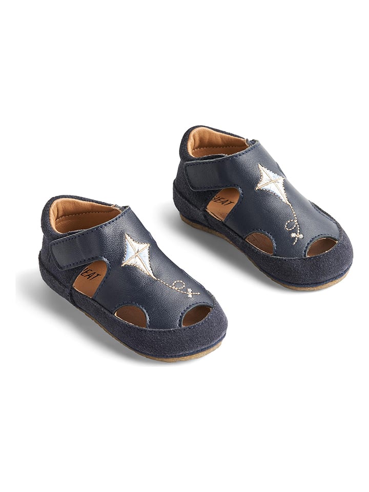 Skórzane półsandały "Pax" w kolorze granatowym