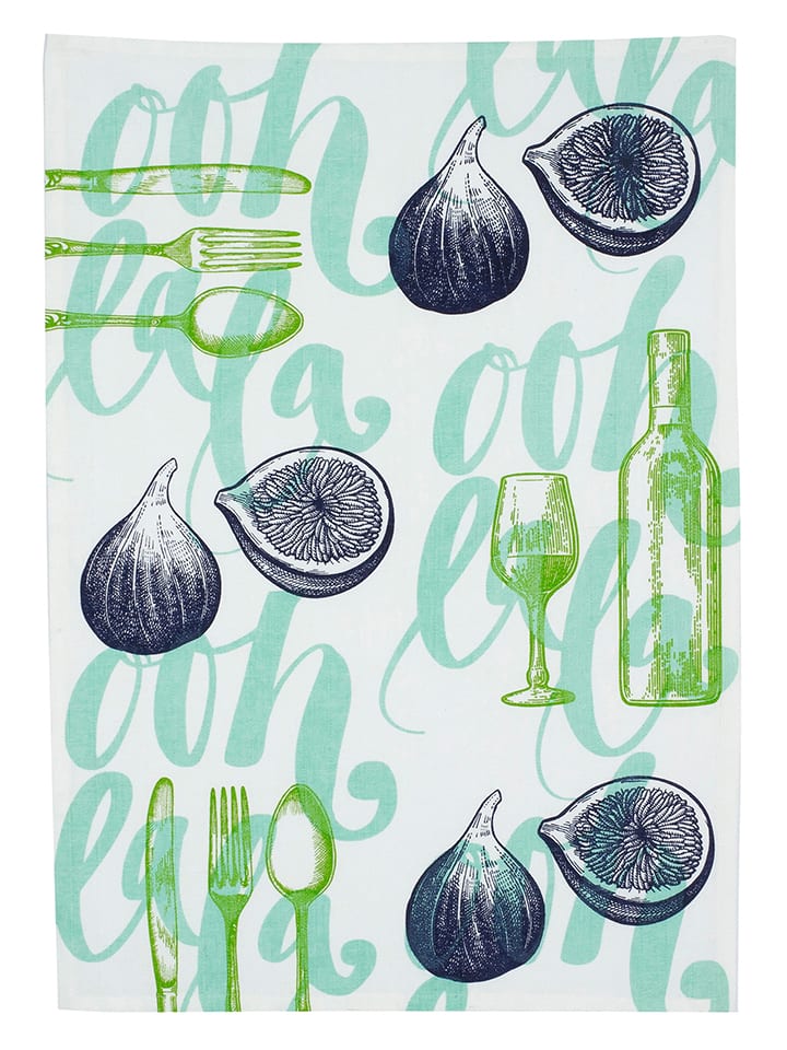 Overbeck and Friends Ściereczka "Ooh Lala" w kolorze miętowo-zielono-granatowym do naczyń - 70 x 50 cm rozmiar: onesize