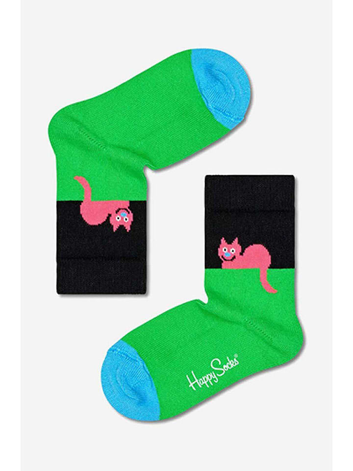 Happy Socks Skarpety (2 pary) w kolorze czarno-zielonym rozmiar: 33-35