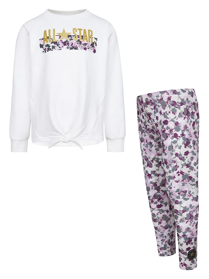 Converse 2-częściowy zestaw w kolorze biało-fioletowym rozmiar: 80/86