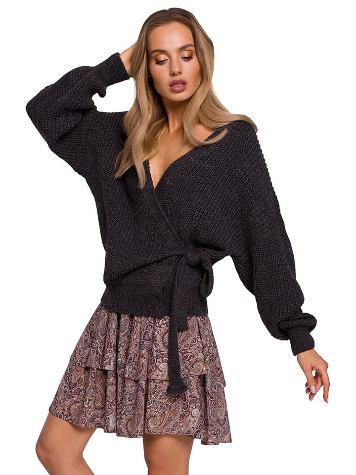 made of emotion Kardigan w kolorze antracytowym rozmiar: onesize