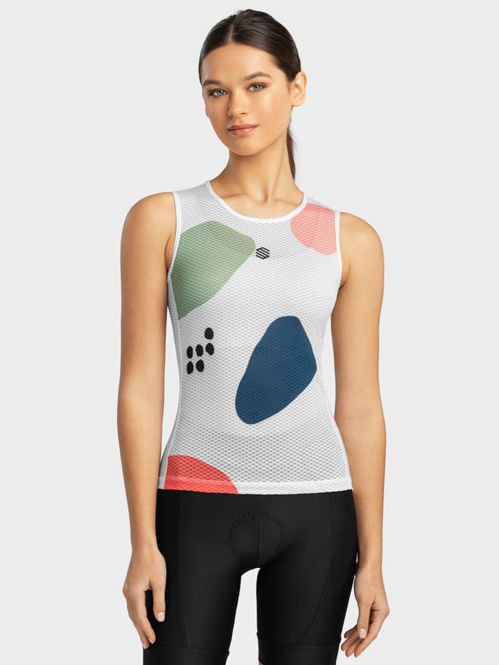 Siroko Top kolarski "Camerig" w kolorze białym ze wzorem rozmiar: S/M