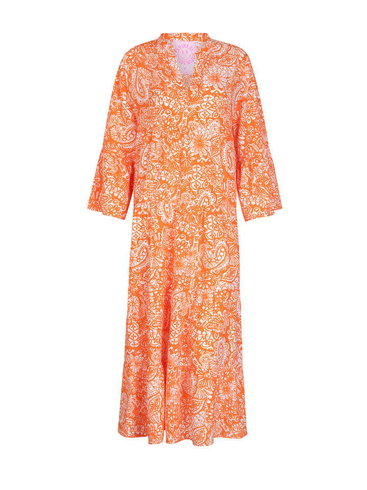 Sukienka "Elda" w kolorze pomarańczowo-białym