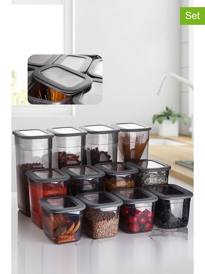 Violeta Home Pojemniki (12 szt.) w kolorze szarym rozmiar: onesize