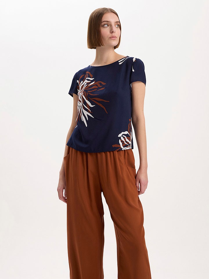 BGN Bluzka w kolorze granatowo-jasnobrazowo-białym rozmiar: 40