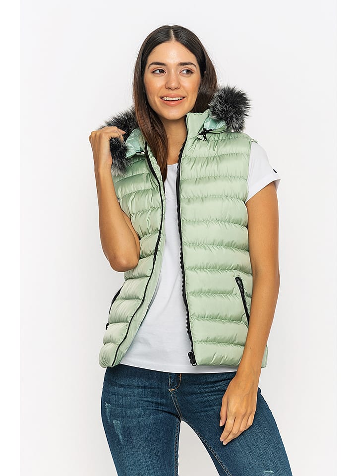 Kamizelka pikowana w kolorze zielonym