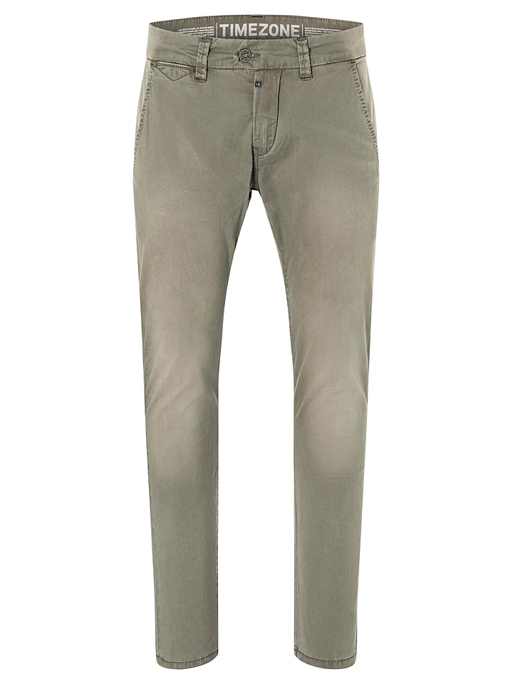 Timezone Spodnie chino "Janno" w kolorze szarym rozmiar: W33/L34