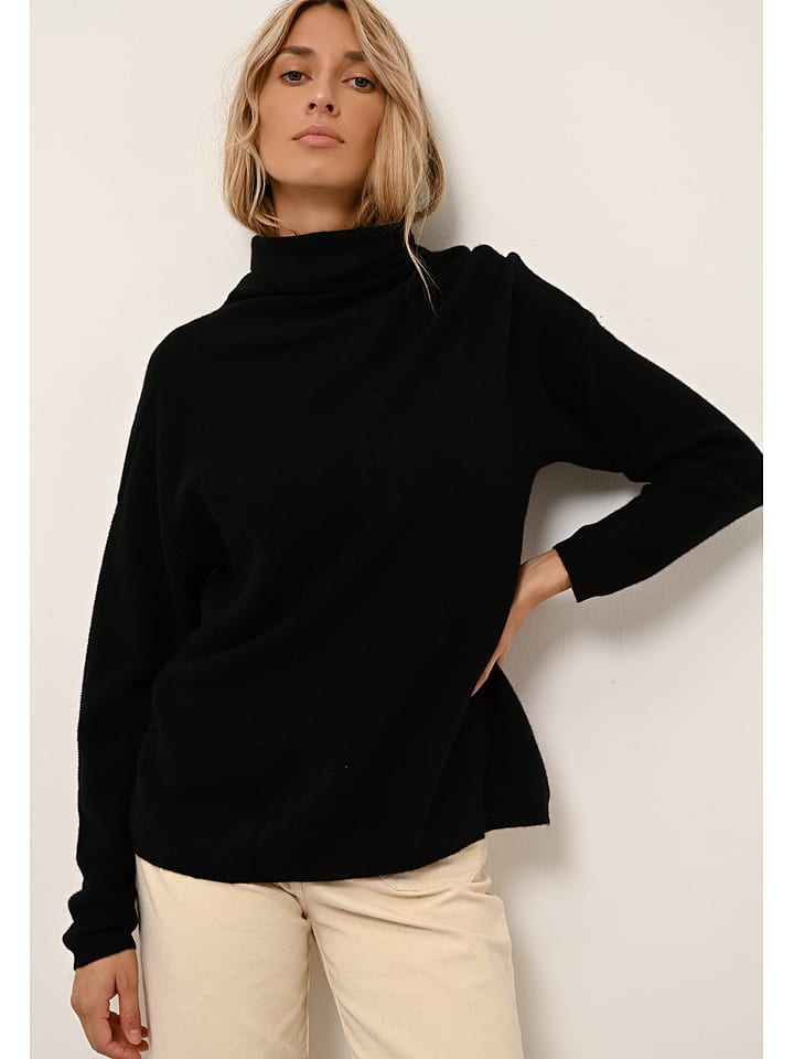 Just Cashmere Kaszmirowy golf "Blantyre" w kolorze czarnym rozmiar: M