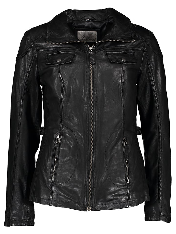 7eleven Skórzana kurtka "Muri" w kolorze czarnym rozmiar: 42