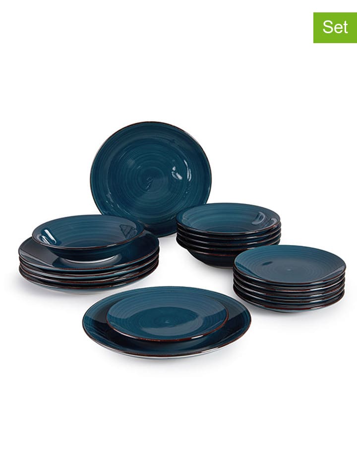 Lifa Living 18-częściowy zestaw talerzy w kolorze turkusowym rozmiar: onesize