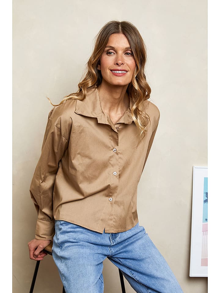 Joséfine Bluzka "Babine" w kolorze kamelowym rozmiar: M