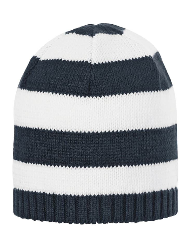Sterntaler Dzianinowa czapka w kolorze biało-granatowym rozmiar: 37 cm