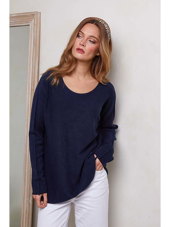 Joséfine Sweter "Brando" w kolorze granatowym rozmiar: L