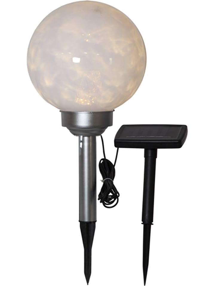 STAR Trading Solarna lampa ogrodowa LED "Luna" w kolorze srebrno-białym - wys. 37 cm rozmiar: onesize