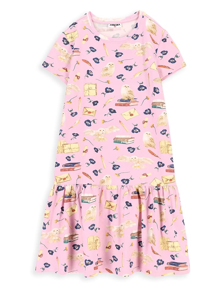 MOKIDA Sukienka w kolorze jasnoróżowym ze wzorem rozmiar: 134