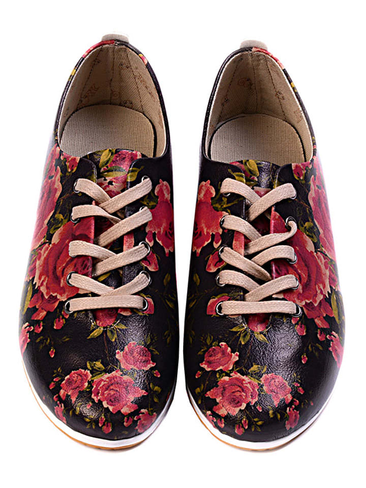 Goby Skórzane sneakersy w kolorze czarno-czerwonym rozmiar: 40