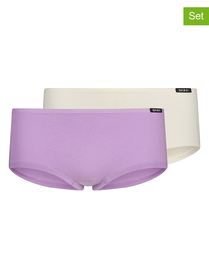 Skiny Pełne majtki (2 pary) w kolorze biało-lawendowym rozmiar: 152