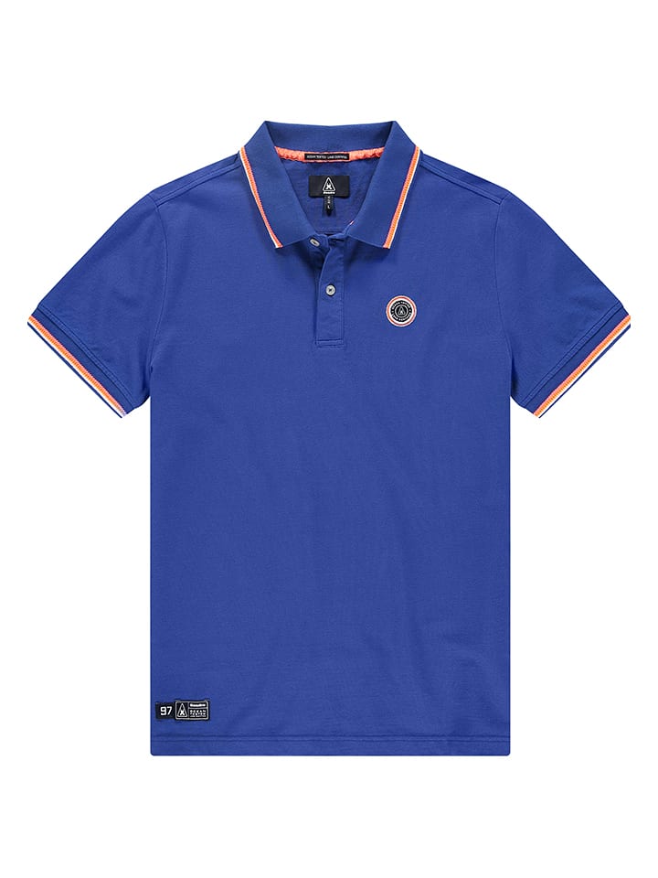 GAASTRA Koszulka polo "Seaweed" w kolorze niebiesko-pomarańczowym rozmiar: L