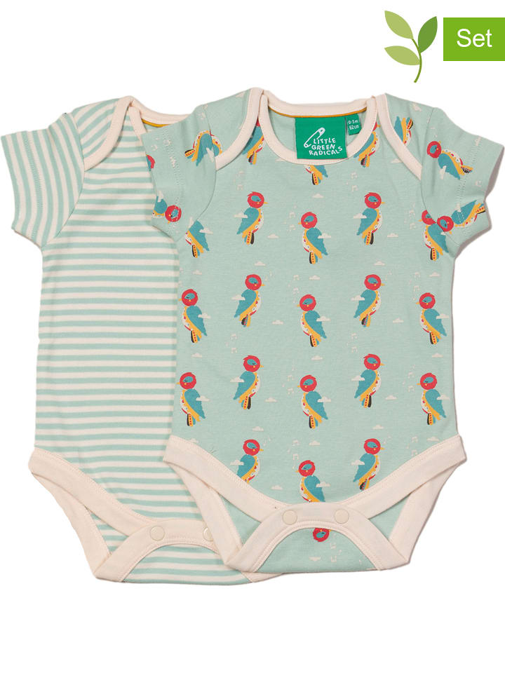 Little Green Radicals Body (2 szt.) w kolorze turkusowym rozmiar: 68