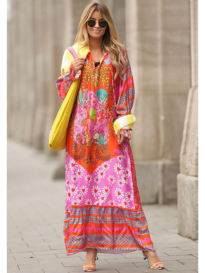 miss goodlife Sukienka w kolorze różowo-pomarańczowym rozmiar: L