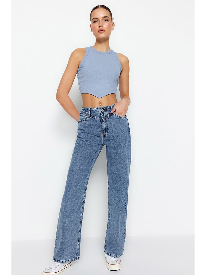 trendyol Dżinsy - Comfort fit - w kolorze niebieskim rozmiar: 38