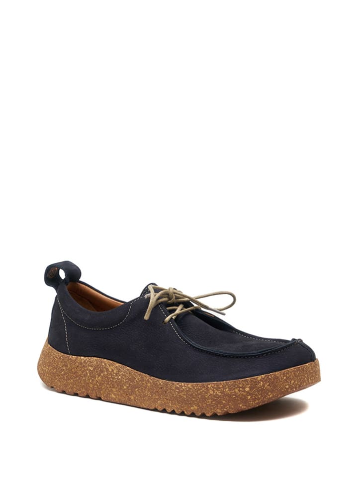 Skórzane trzewiki w kolorze granatowym