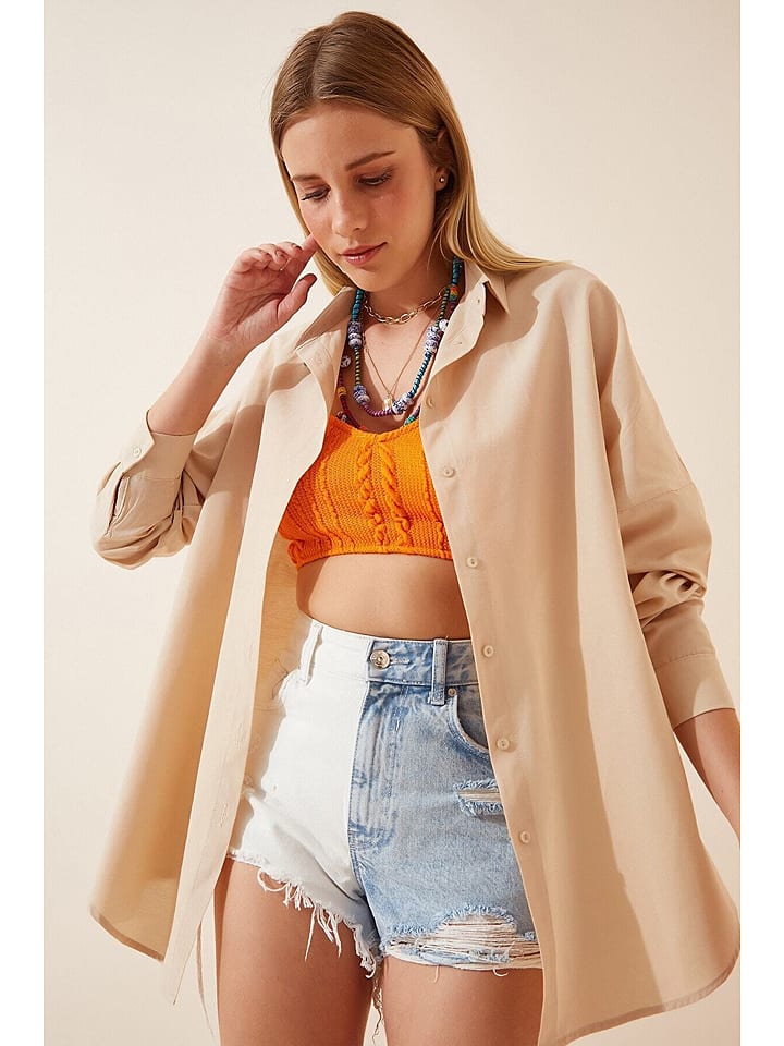 Koszula - Regular fit - w kolorze beżowym