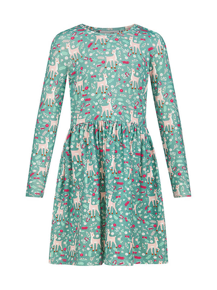 Sukienka w kolorze miętowym ze wzorem