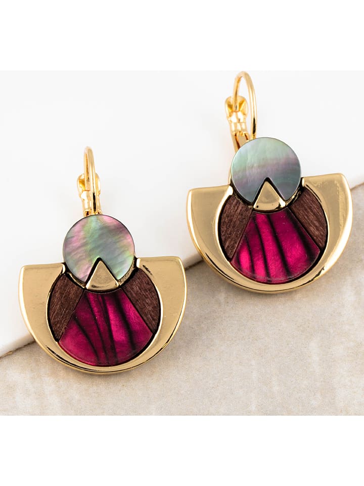 BOMBINHAS Pozłacane kolczyki z masą perłową rozmiar: onesize