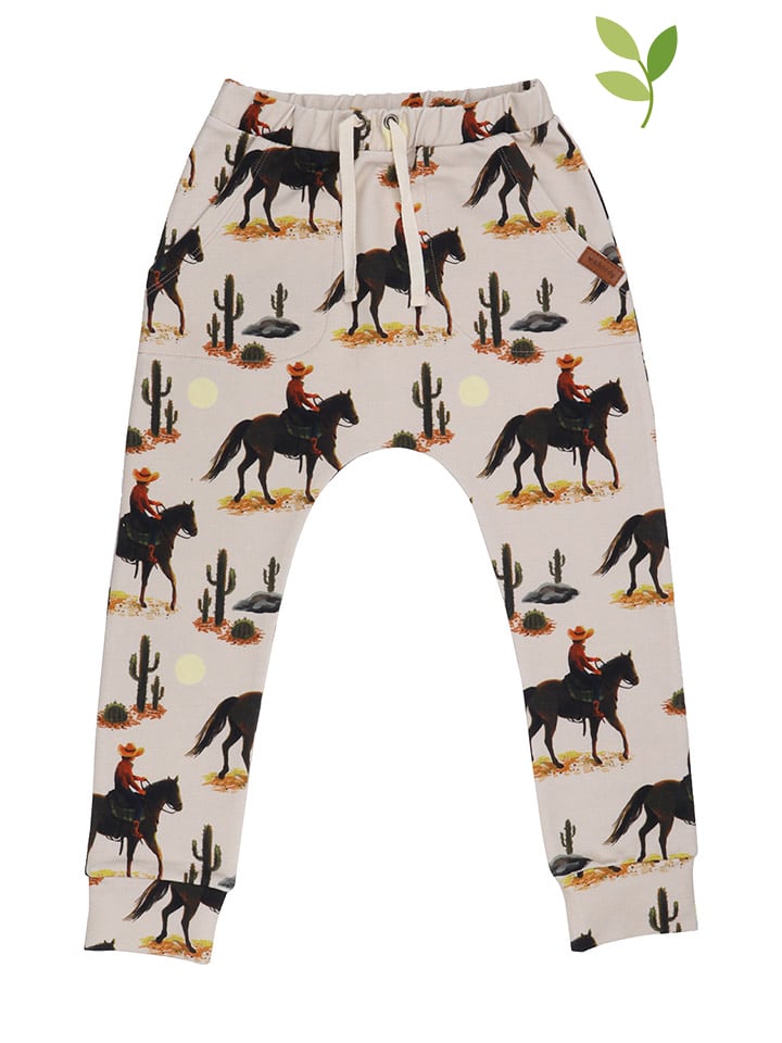 Spodnie dresowe w kolorze beżowo-czarnym