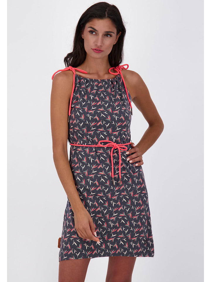 alife and kickin Sukienka "MarleneAK" w kolorze antracytowym ze wzorem rozmiar: XS