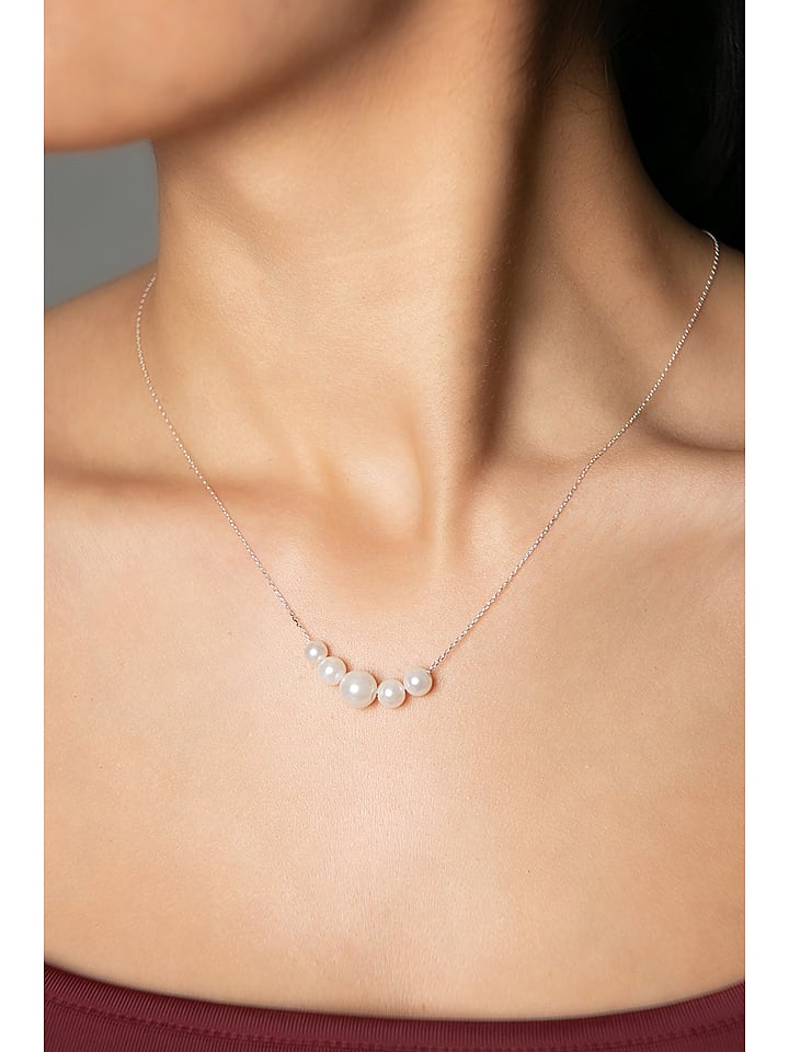 Lodie Silver Srebrny naszyjnik z perłami - dł. 43 cm rozmiar: onesize