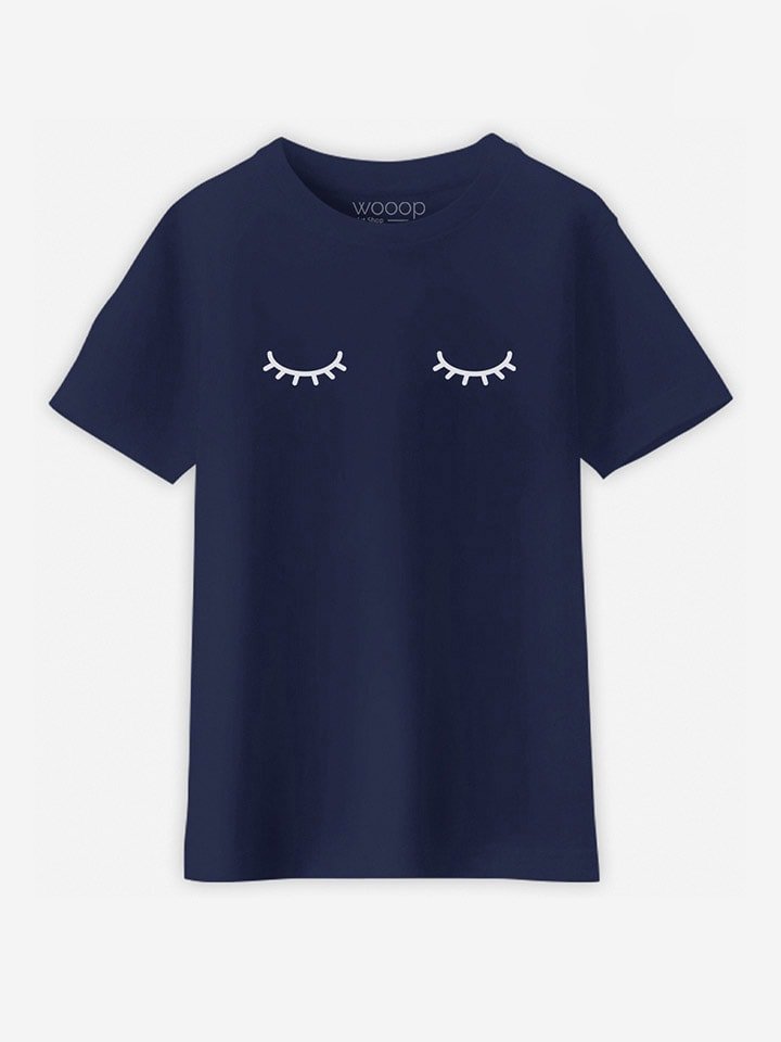 WOOOP Koszulka "Eyes closed" w kolorze granatowym rozmiar: 116