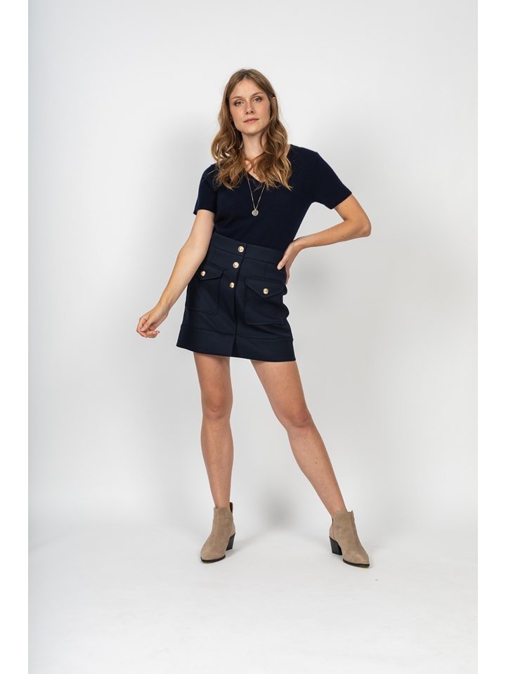 Perfect Cashmere Kaszmirowa koszulka "Efimia" w kolorze granatowym rozmiar: S