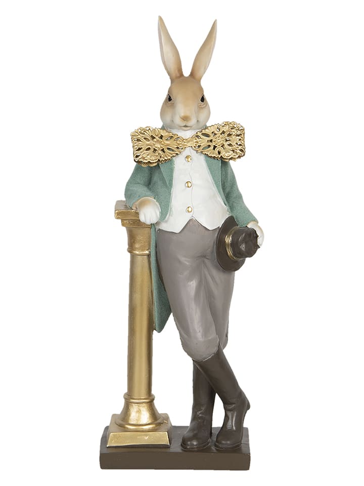 Clayre & Eef Figurka dekoracyjnaw w kolorze złoto-zielonym - 17 x 46 x 15 cm rozmiar: onesize