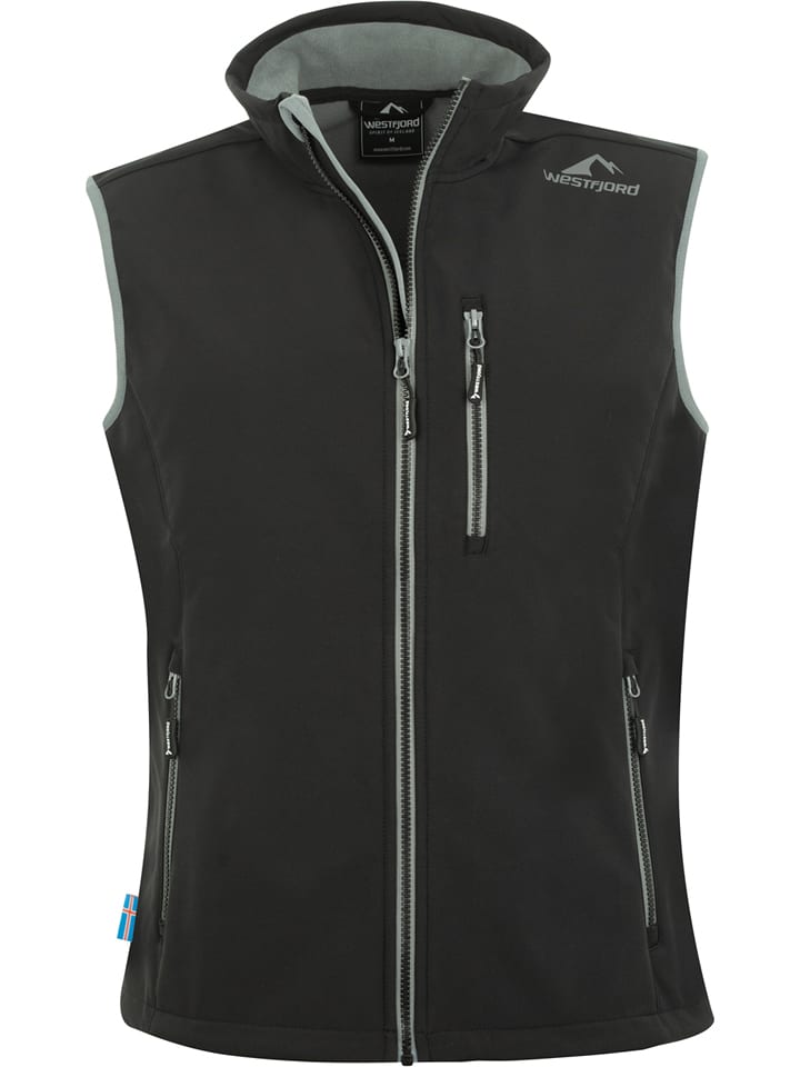 Kamizelka softshellowa "Eldfjall" w kolorze czarnym