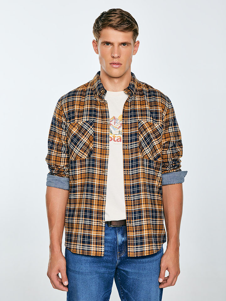 BIG STAR Koszula - Regular fit - w kolorze jasnobrązowym rozmiar: XXL