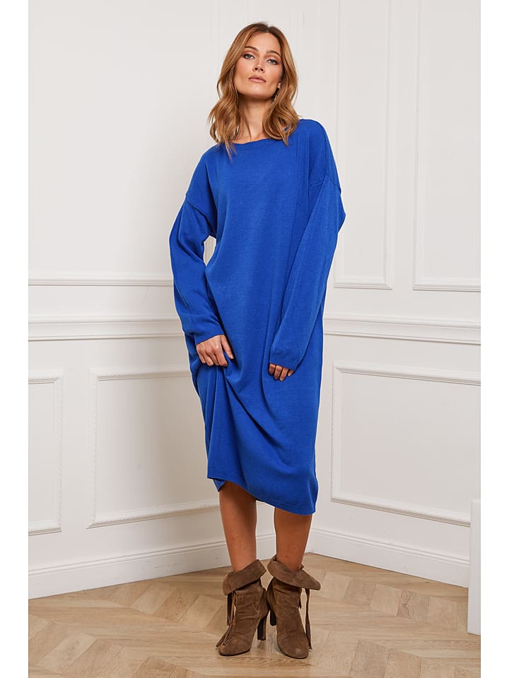 Joséfine Sukienka dzianinowa "Estudiente" w kolorze niebieskim rozmiar: XL