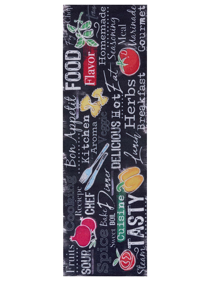 Hanse Home Chodnik kuchenny "Delicious Kitchen Board" w kolorze czarnym ze wzorem rozmiar: 50x150 cm