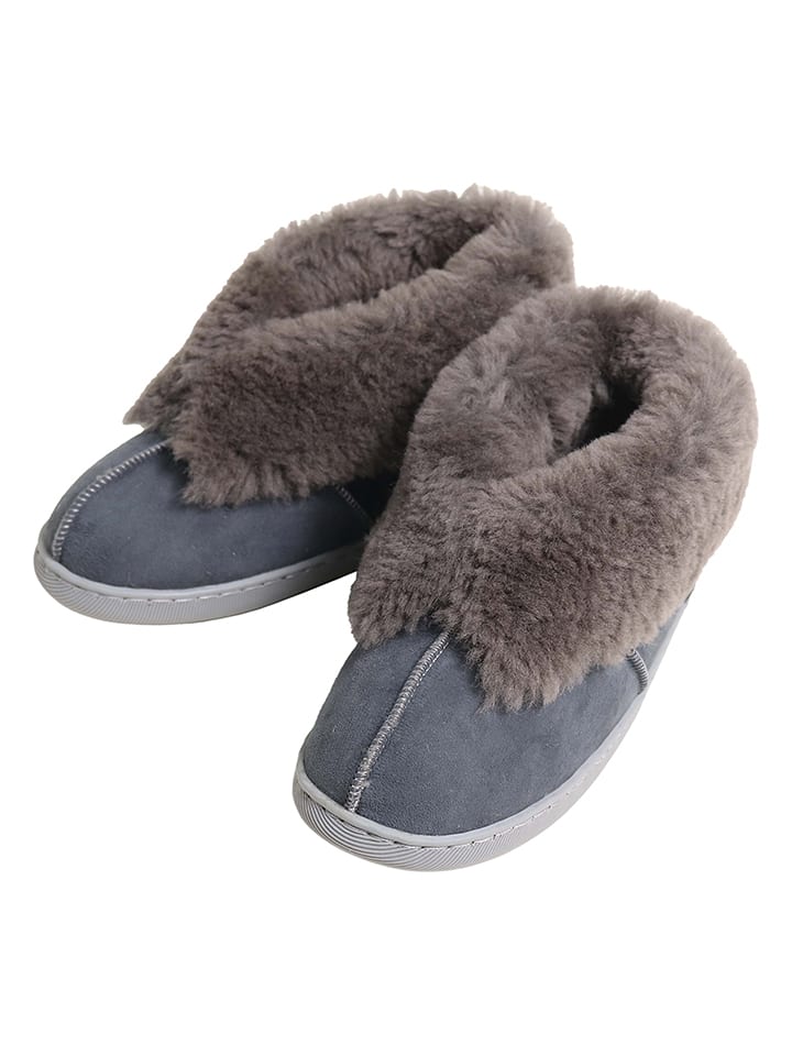 Kaiser Naturfellprodukte H&L Kapcie wełniane "Anna" w kolorze antracytowym rozmiar: 36